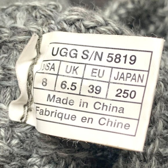 UGG Classic Knit Cardy 5819‎ Charcoal Grey Knit Tall Fold Over Boot - Picture 4 of 11